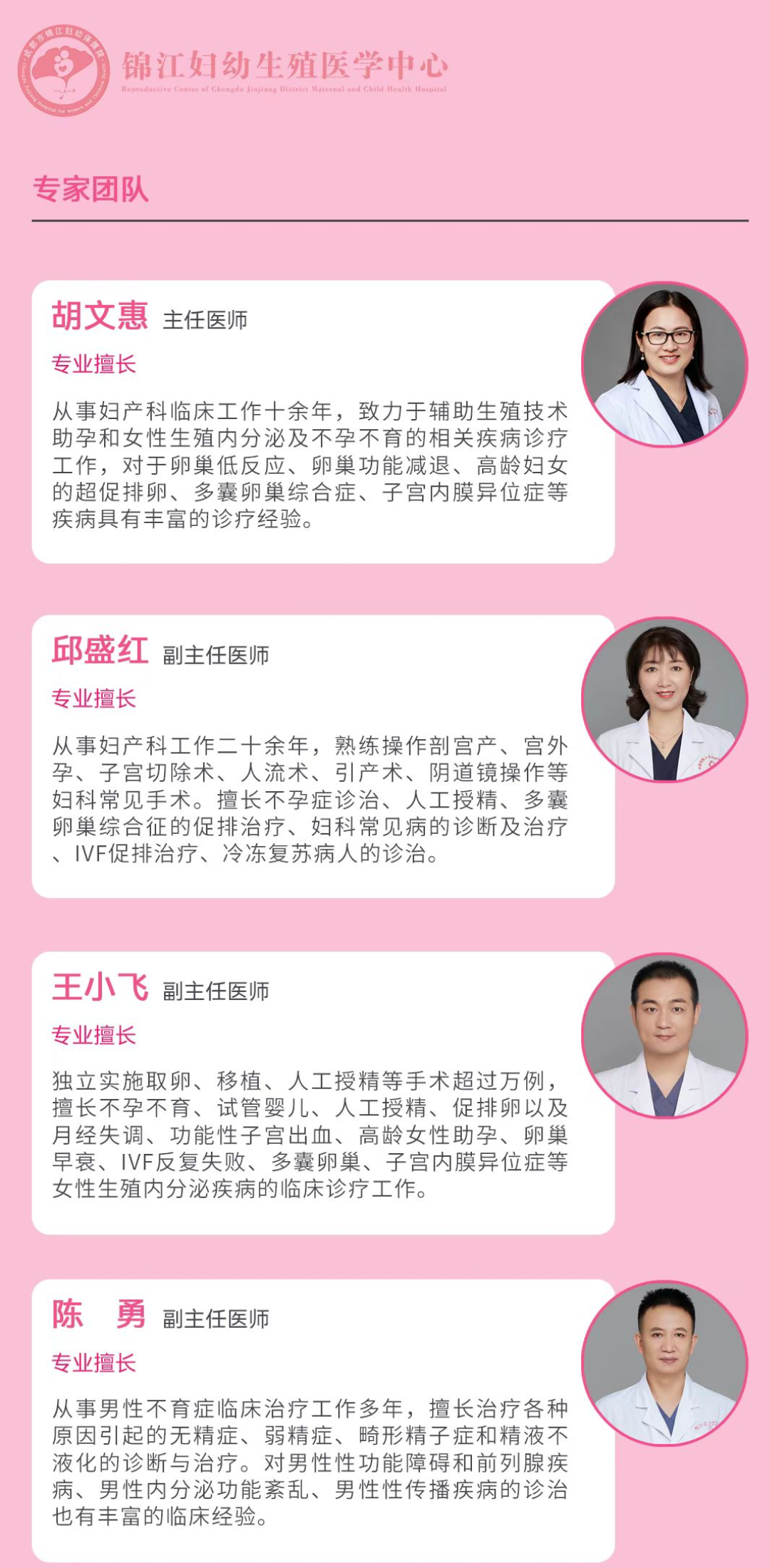 锦江妇幼生殖中心，专家简介